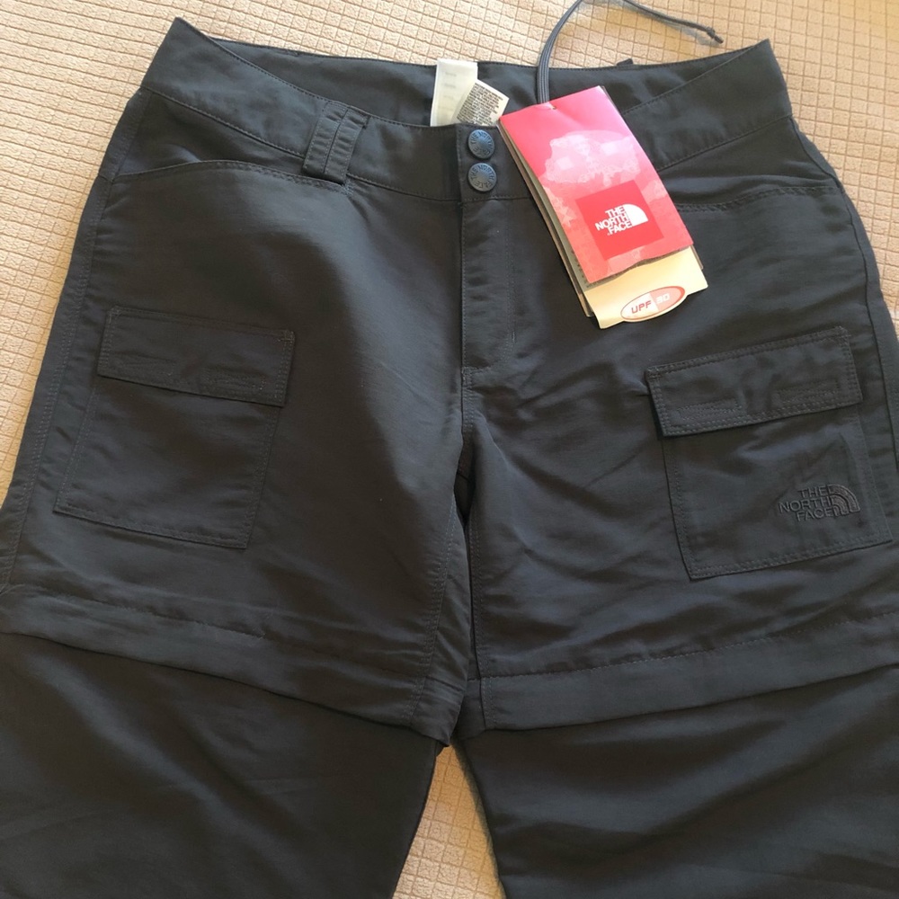 North face gray Convertible pants, six short
